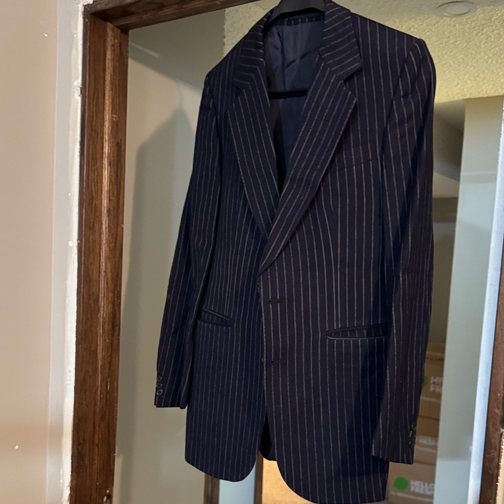 Men's Navy Pinstripe Blazer